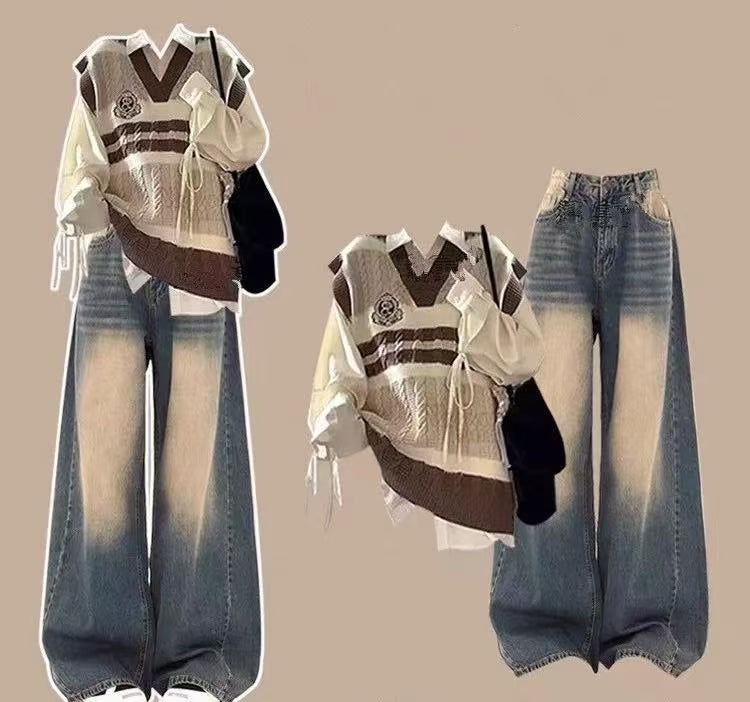 Fashionable Shirt Outerwear Set