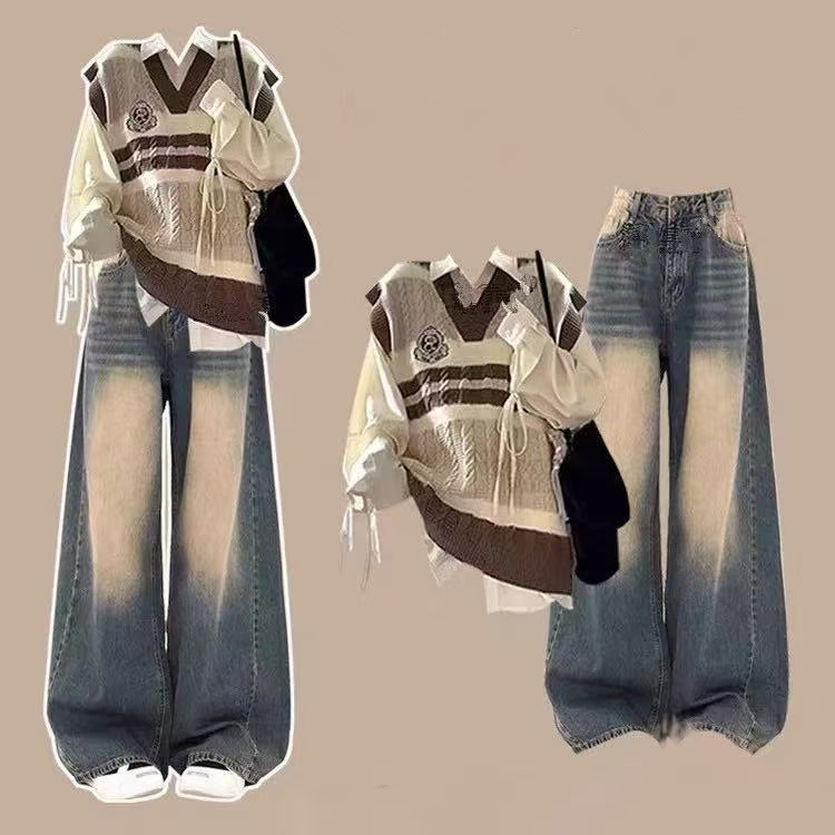 Fashionable Shirt Outerwear Set